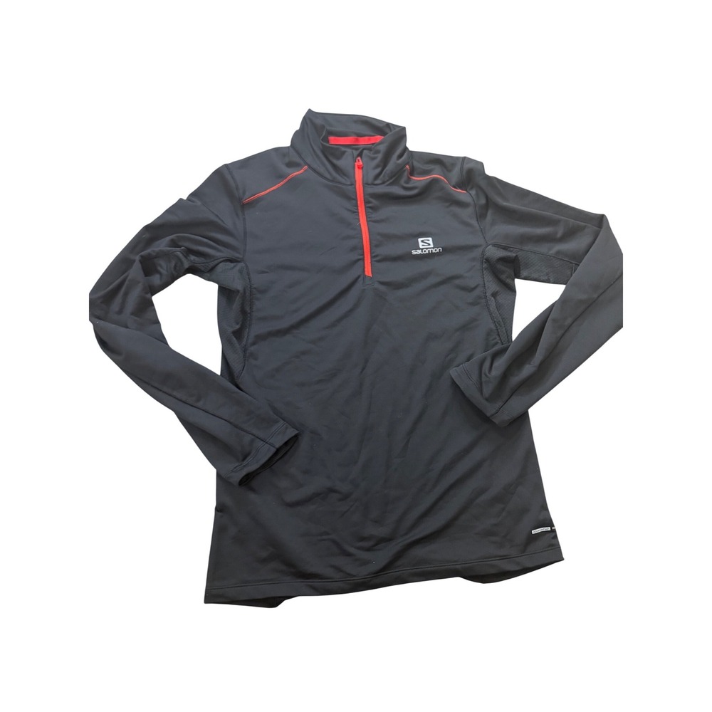 Salomon AdvancedSkin Warm 1/4 Zip Pullover‎ Mens Small Black Red L39387900